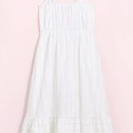 Loft Plus White Shimmer Stripe Strappy Pocket Midi Dress Photo 2