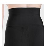 Seamless Black Maternity, Ribbed Biker Shorts Medium Pregnancy Photo 3