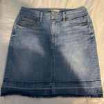 Loft  light wash denim mid length skirt Photo 0