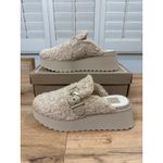 Dolce Vita Lelani Plush Flats Slip Ons Natural Faux Fur Size 9 NIB Cozy Clogs Tan Photo 4