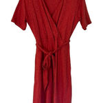 L.L. Beanāorange jersey short sleeve wrap dress tie waist M Orange Size M Photo 0