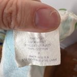 Miker Top Women M Blue Green Stripe Short Sleeve Cutout Pocket 90s Y2K Made USA Size M Photo 3