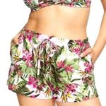 Victoria's Secret Swim Drawstring Linen Cover Up Short in Palm Photo 0