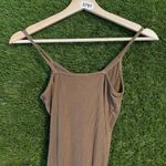 AGOLDE Spaghetti V-Strap Bodysuit in Toffee Size X-Small Photo 9