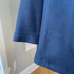 Vintage Alfred Dunner Minimalist Navy Blue Woven Swing Jacket Contrast Stitch Size 10 Photo 6