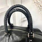 Hugo Boss BOSS Leather Braided Top Handle Medium Duffle Handbag Black Photo 3