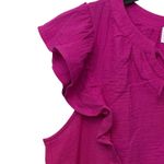 Andree by Unit Pink Babydoll Flutter Sleeve Ruffle Top Size 2X Gauze NWOT Photo 2