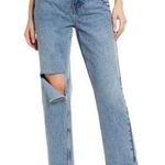 Good American  Womens '90s Duster Straight Leg Jeans Distressed Blue950 2/26 Photo 3