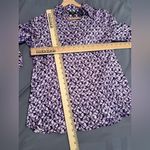 Talbots Purple sand dollar design silk blend top Blouse women’s size 4 petite Photo 6