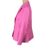 Kasper Linen Blend Jacket Blazer Barbie Pink Size 14 Tweed Career Workwear Photo 1