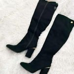Tommy Hilfiger  | Faux Suede Black Gold Hardware Over Knee Boots Twnarzel | 9 Photo 6