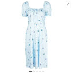 HVN Blue Holland Bow Tie Cotton Gingham Midi Dress sz 2 Blue Photo 5
