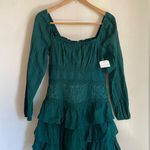 Altar'd State Dark Green Fairy Core Mini Dress Photo 0