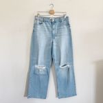 Wrangler High Rise Loose Straight Distressed Light Wash Jeans Size 12 Photo 5