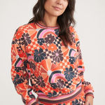 Marine layer Amelia Colorful Floral Fleece Sweatshirt S Photo 0