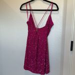 Retrofete Mich Sequined Cowl Cocktail Dress in Ruby Pink Size Medium Photo 7