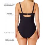 Anne cole NWT drape front Black One-Piece Swimsuit 12 M L Photo 2