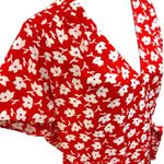 J.Crew NWT Drapey Twill Midi Wrap Dress Red Floral Size 20 Women’s Short Sleeve Photo 5