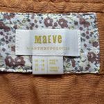 Anthropologie Maeve Luna Gold Orange Linen Romper V Neck size 12 Photo 4