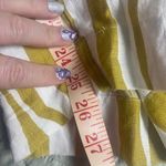 Rachel Zoe  Women’s Stripe 100% Linen Pull On Cropped Pants Golden Yellow Size XL Photo 3