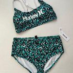 Hurley NWT Two piece Bikini Swimsuit, Animal Print 1x Photo 0