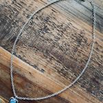 Silver Necklace With Blue Heart Pendant Photo 1