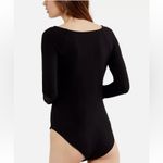 A pea in the pod  Maternity Bodysuit Rib V Neck Long Sleeve Black Small NWT Photo 2