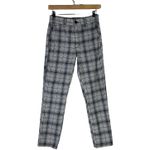 American Eagle  Pants Womens 2 Black Gray Plaid Slim Fit Stretch Trousers Preppy Photo 3