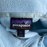 Patagonia  Classic Synchill Marsupial Light Blue Pullover Women’s Sweater Sz L Photo 6