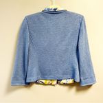 St. John Jacket Blue Blazer w/ Floral Lapels Single Button Sz 4 EUC Photo 10