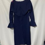 NWT ASOS MATERNITY DRESS WO SIZE 6. NAVY PLEATED DRESS EMBROIDERED FLORAL DESIGN Blue Photo 15