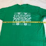 Fruit of the Loom Everyday is Caturday Green Cat T Shirt Size Large Cotton Photo 3