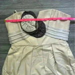 BCBGMAXAZRIA NEW  RUNWAY Cream Gray Sweetheart Strapless Mini Dress Size 10 Photo 11