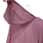 SO  Long Sleeve Open Front Long Cardigan Mauve Pink Hooded Side Slit Size Small Photo 3