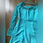 Oh Polly NWT  Florence long sleeve cowl neck A-line mini dress 4 aqua Photo 3
