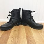 SOUL Naturalizer Black Lace Up‎ Combat Ankle Boot Bootie Lug Sole Size 7.5 New Black Photo 4