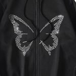 Amazon Y2K rhinestone butterfly zip-up hoodie Photo 1