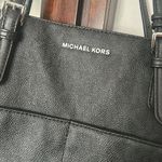 Michael Kors Large Pocket Monogram Logo Top Zip Tote Bag Black/Silver Photo 1