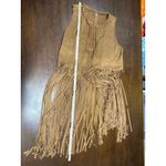 American Indian Fringe Vest Costume Indie Hippie Festival Western Cowgirl Medium Brown Photo 5