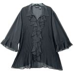 Maggie Barnes  Womens Oversized Top Size 2X Stretch Accordion Pleat Romantic Goth Photo 1
