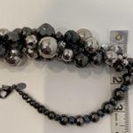 Chico's Chico’s Beaded Faux Hematite & Silver Colored Metallic Necklace Festive EUC OS Photo 6