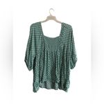 Suzanne Betro Size 4X Green and White Polka Dot Blouse Photo 2