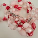 Western Germany Four Strand Graduated Faceted Bead Necklace Red Photo 4