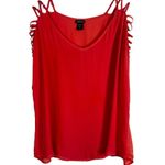 Torrid 1X Top Strappy Short Sleeve Peach Georgette Chiffon Solid Tee 899 Photo 0