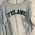 Champion Tulane  Crewneck Off The Shoulder Photo 0
