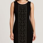 Karl Lagerfeld Paris Black Gold Studded Sleeveless Sheath Dress Career Sz 16 Photo 0