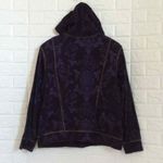 Reversible‎ zip up plum hoodie with floral pattern Purple Size 8 Photo 2