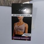 Avia  Seamless Zip Front Racerback Sports Bra Beige Heather Women’s Small S Photo 5