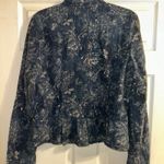 LRL Lauren Jeans Co. Women's Floral Button Up Jacket Denim, Linen Blend Size 16 Blue Photo 4