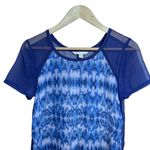 American Eagle  Outfitters Sz S Blue Sheer Top Short Sleeve Shirt Open Back Photo 1